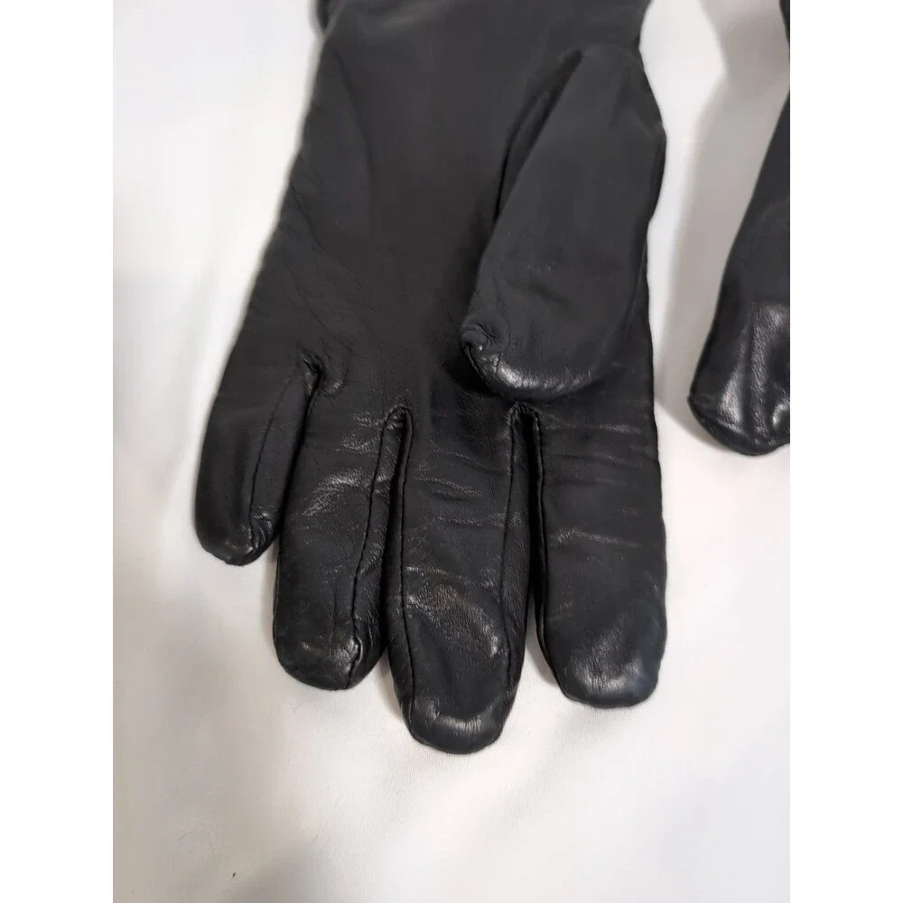 GRANDOE BLACK LEATHER DRIVING GLOVES WOMEN'S SIZE XL CLASSIC NEW